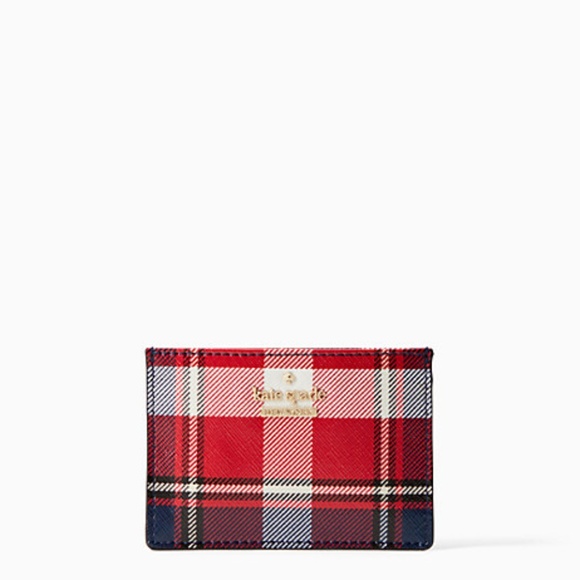 kate spade Accessories - Kate Spade Cameron Street Rustic Plaid Card Holder